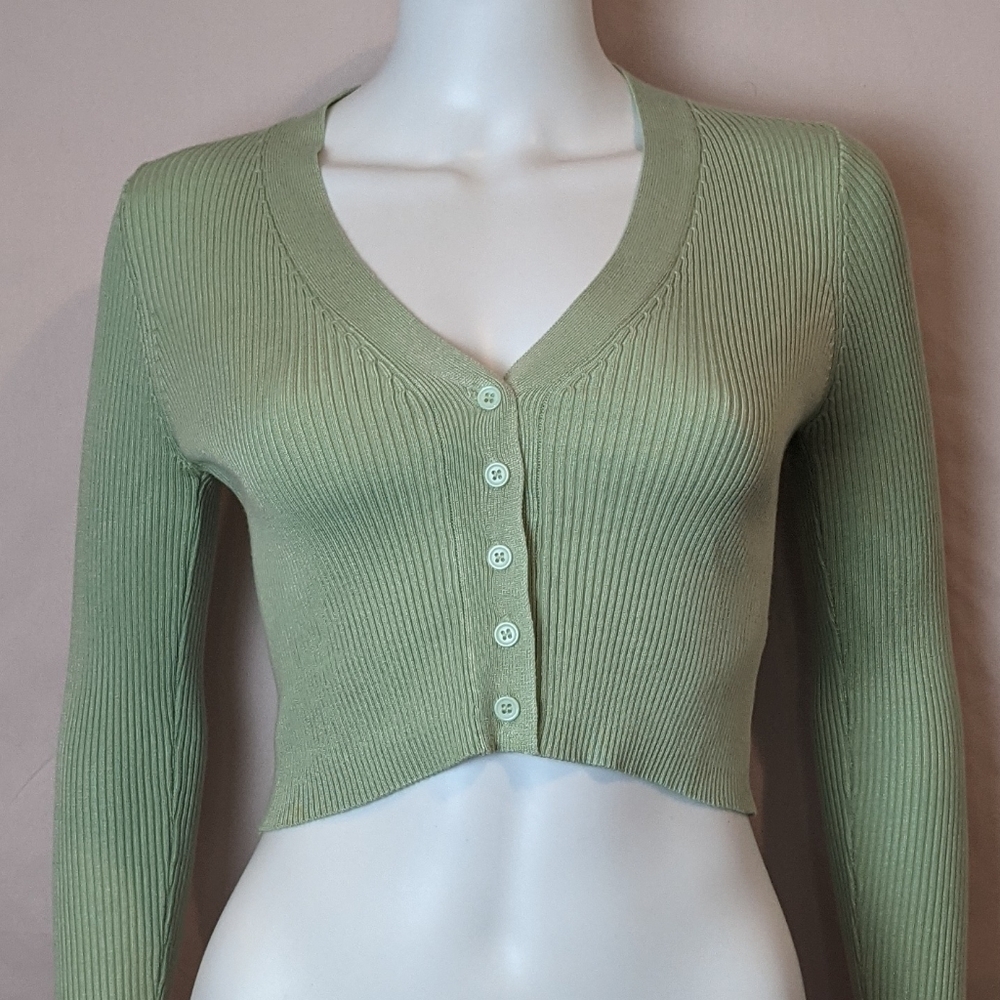 Princess Polly Honesty Long Sleeve Top Green XS/S